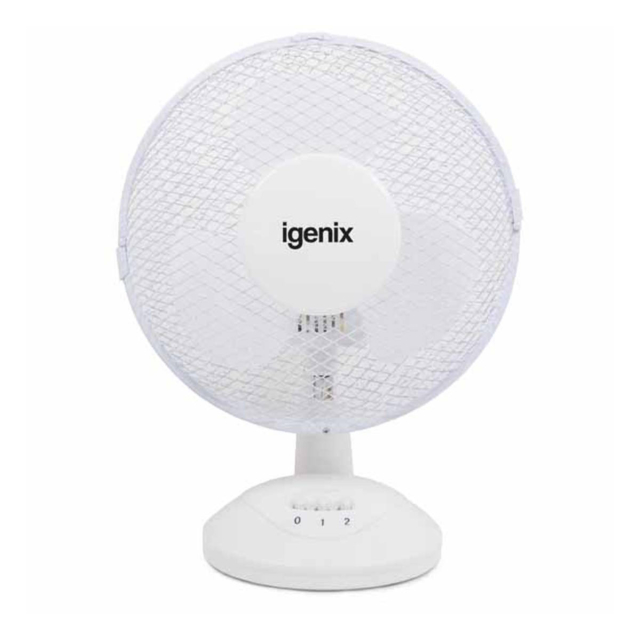 Igenix DF9010 9 Inch 2 Speed Oscillating Desk Fan in White