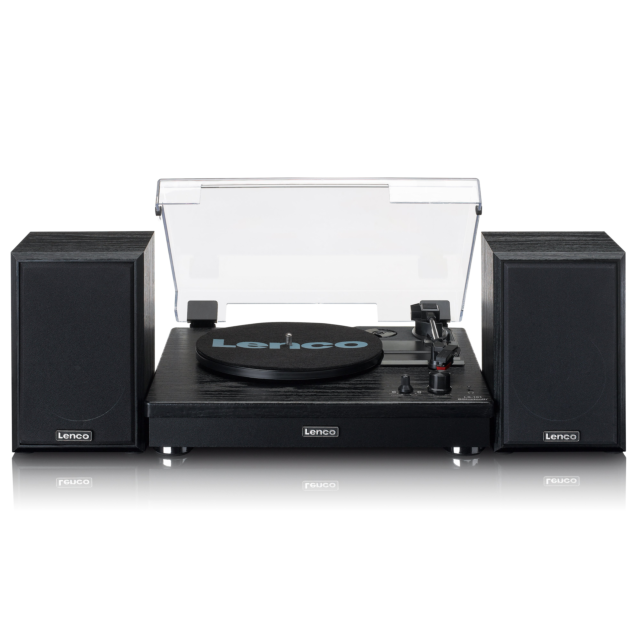 Lenco LS-101 Turntable & Hi Fi speakers  - Black