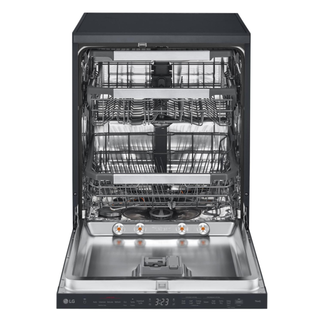 LG DF587HMS TrueSteam QuadWash DF587HMS WiFi Connected Full Size Dishwasher - Matte Black - 14 Pla