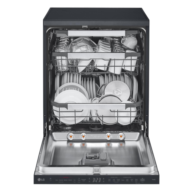LG DF587HMS TrueSteam QuadWash DF587HMS WiFi Connected Full Size Dishwasher - Matte Black - 14 Pla