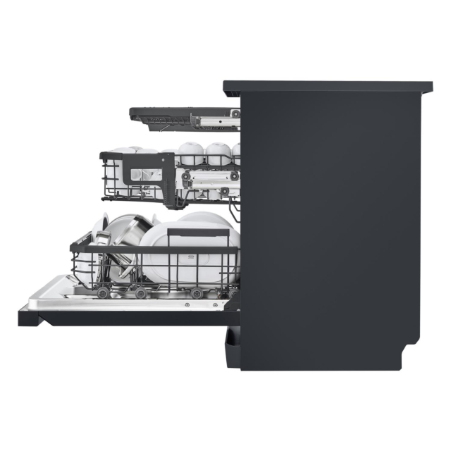LG DF587HMS TrueSteam QuadWash DF587HMS WiFi Connected Full Size Dishwasher - Matte Black - 14 Pla