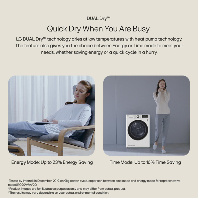 LG FDV709GN 9kg Heat Pump Tumble Dryer - Slate Grey