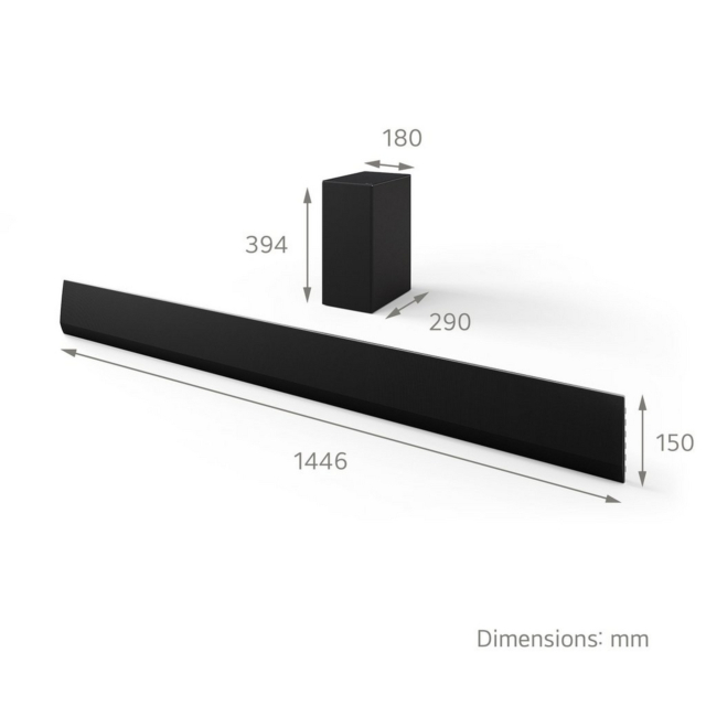 LG USG10TY Wireless3.1ch Soundbar & Subwoofer - Black