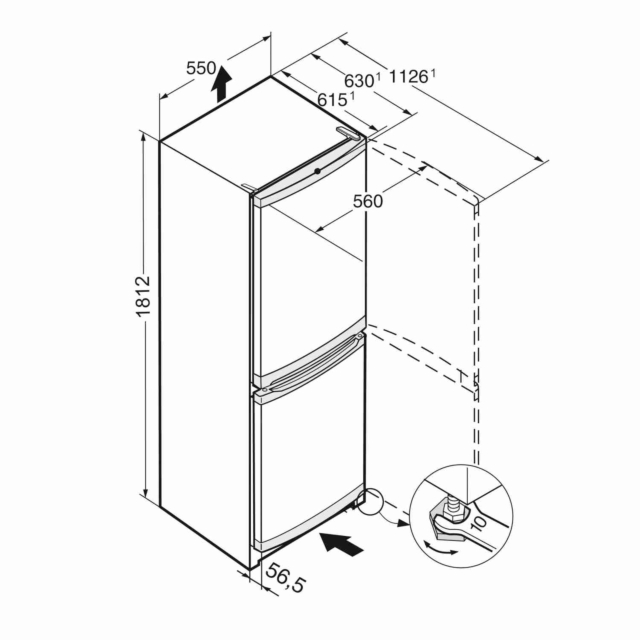 Liebherr CU3331 55cm Fridge Freezer in White