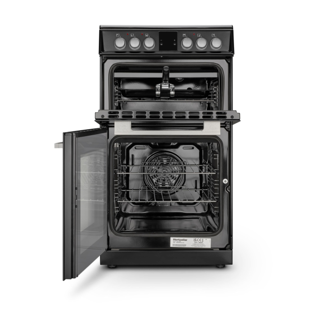 Montpellier  MDOC50FK 50cm Double Oven Electric Cooker with Ceramic Hob - Black