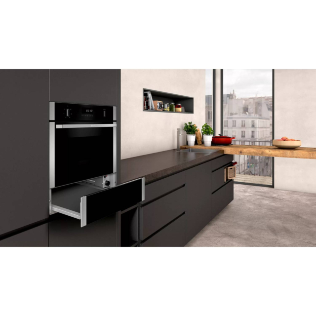 Neff N1AHA01N0B 14cm Warming Drawer in Black + Stainless Steel