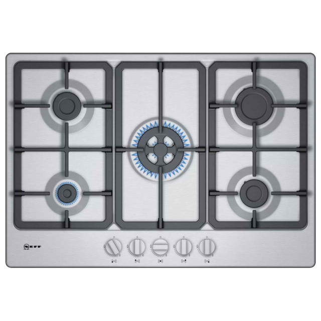 Neff T27DS59N0 75cm 5 Burner Gas Hob in Stainless Steel