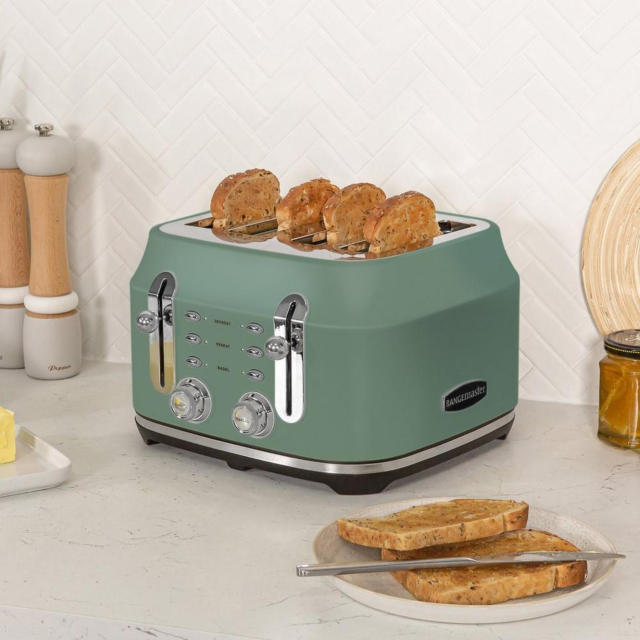 Rangemaster RMCL4S201MG 4 Slice Toaster - Mineral Green