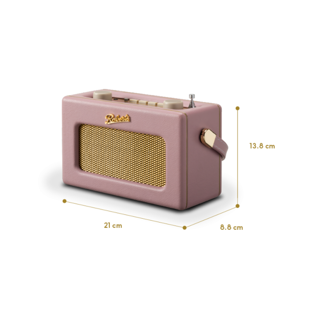 Roberts Revival Uno DAB/DAB+/FM Radio with Alarms in Dusky Pink 