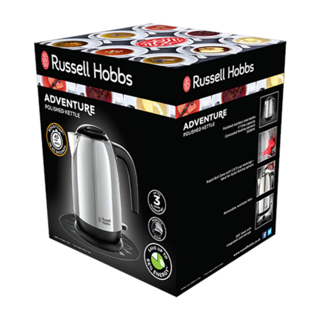 Russell Hobbs 23911 Adventure 1.7L Cordless Kettle In Polished Steel