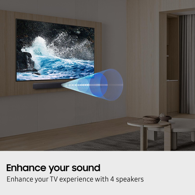 Samsung HW-B400F/XU 2.0ch Soundbar with 4 speakers - Titan Black