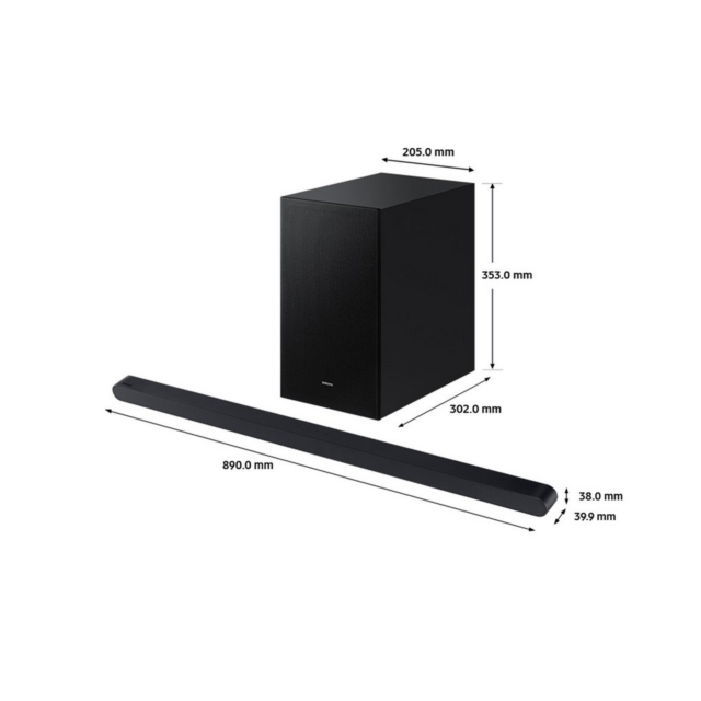 Samsung HW-S700D/XU 3.1ch Ultra slim Q-Symphony Soundbar with Wireless Subwoofer - Titan Black