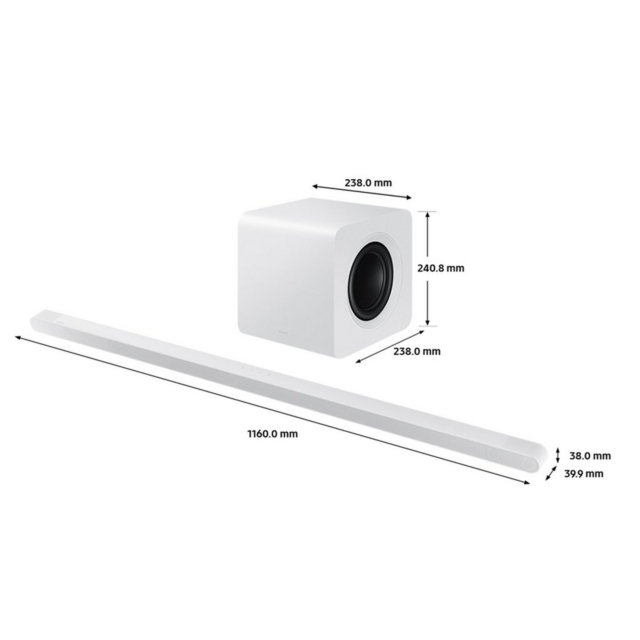 Samsung HW-S801D/XU 3.1.2ch Soundbar with Slimline Wireless Subwoofer - White