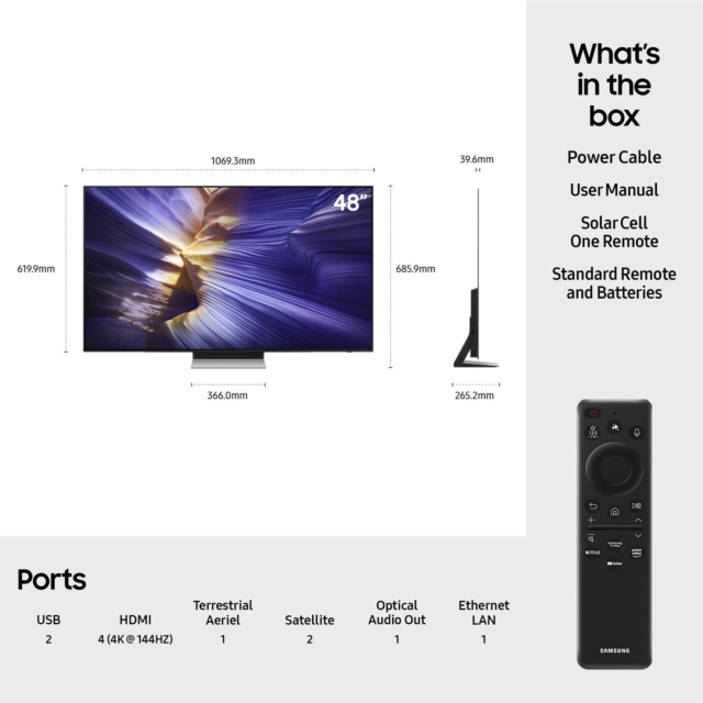 Samsung QE48S90FAEXXU 48inch 4K OLED Smart AI TV