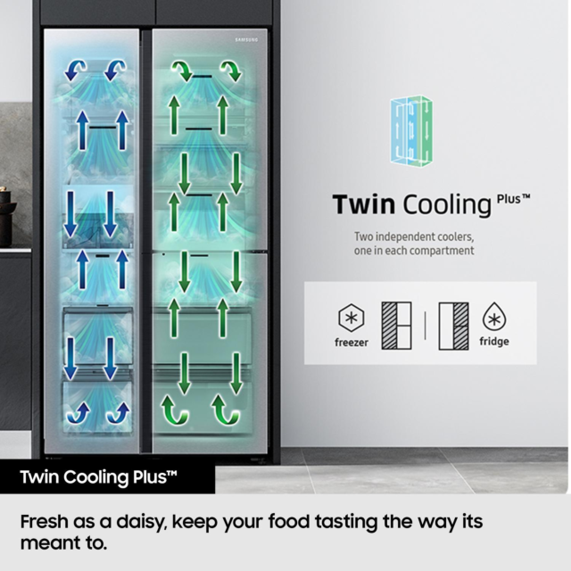 Samsung RS70F67QCTEU 91.2cm 60/40 American Fridge Freezer