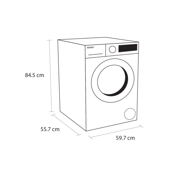 Sensis WMF01814AW 8kg 1400 Spin Washing Machine - White