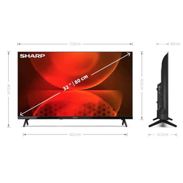 Sharp 1T-C32FH2KL2AB 32inch HD Ready LED Android Smart TV Chromecast