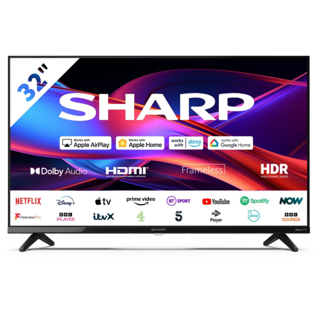 Sharp 1T-C32GD2225K 32inch HD Ready Frameless Smart Roku TV