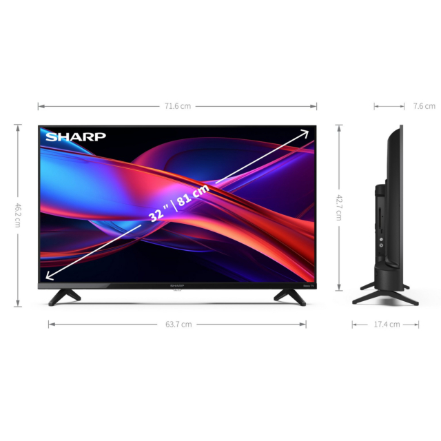 Sharp 1T-C32GD2225K 32inch HD Ready Frameless Smart Roku TV