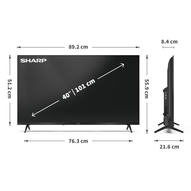 Sharp 2T-C40HE2245KB FHD TV in black