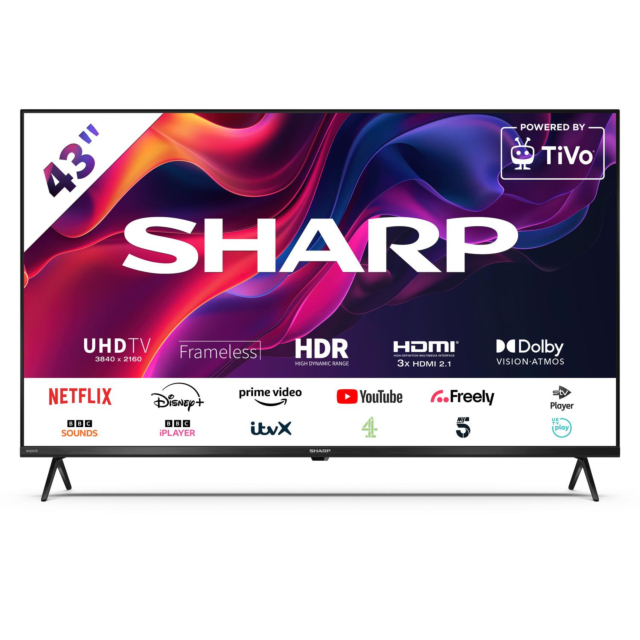 Sharp 4T-C43GK4245KB 43inch 4K UHD Frameless Smart TiVo TV