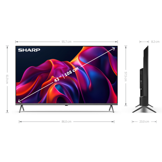 Sharp 4T-C43GM6245KS 43inch 4K UHD Quantum Dot Frameless Smart TiVo TV