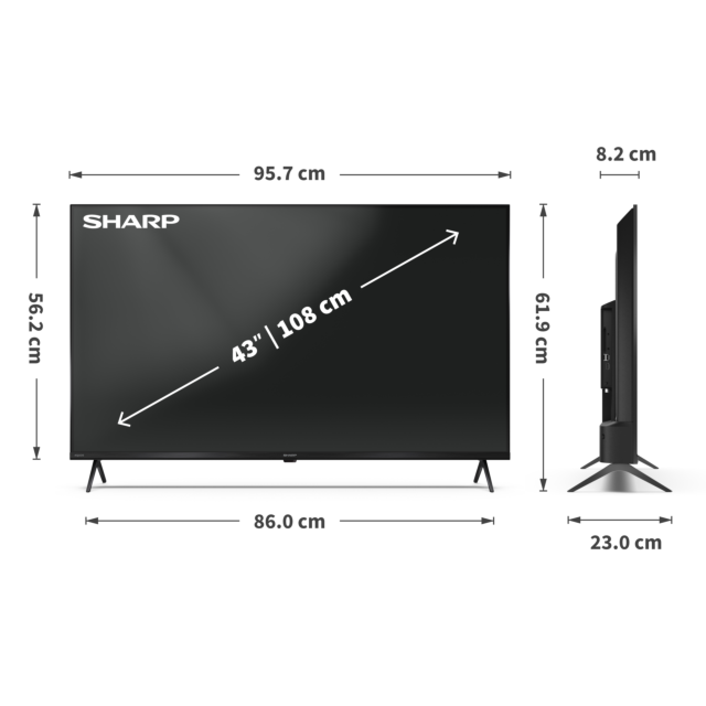 Sharp 4T-C43HM5245KB 4K UHD TV - Black