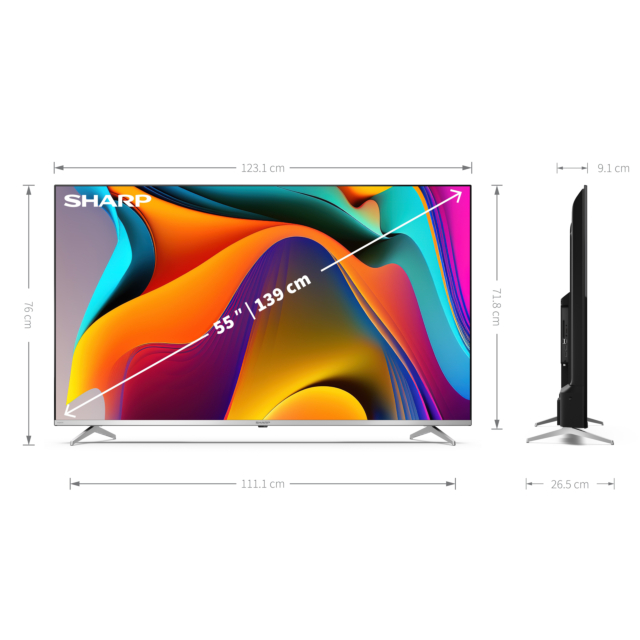 Sharp 4T-C55FP3KL2AB 55inch4K UHD Android Smart TV