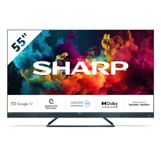 Sharp 4T-C55FQ5KM2KG  55inch 4K UHD Quantum Dot Frameless Smart Google TV