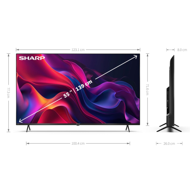 Sharp 4T-C55GK4245KB 55inch 4K UHD Frameless Smart Tivo TV