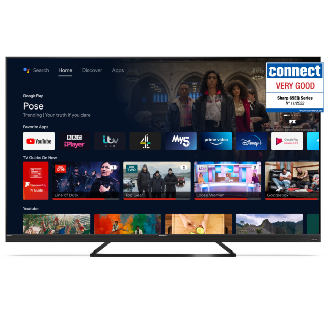 Sharp 4T-C65EQ3KM2AG 65inch 4K Ultra HD Smart TV with Quantum Dot