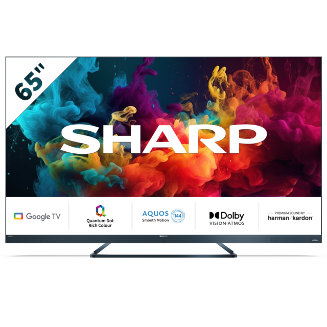 Sharp 4T-C65FQ5KM2KG 65inch 4K UHD Quantum Dot Frameless Smart Google TV