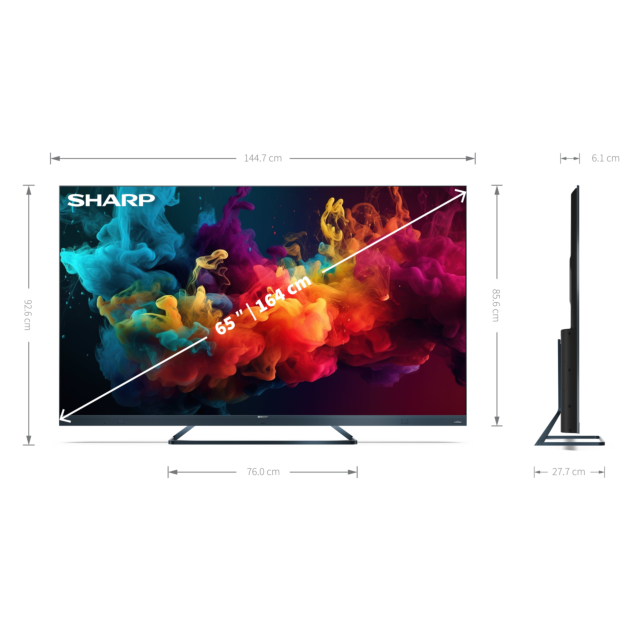 Sharp 4T-C65FQ5KM2KG 65inch 4K UHD Quantum Dot Frameless Smart Google TV