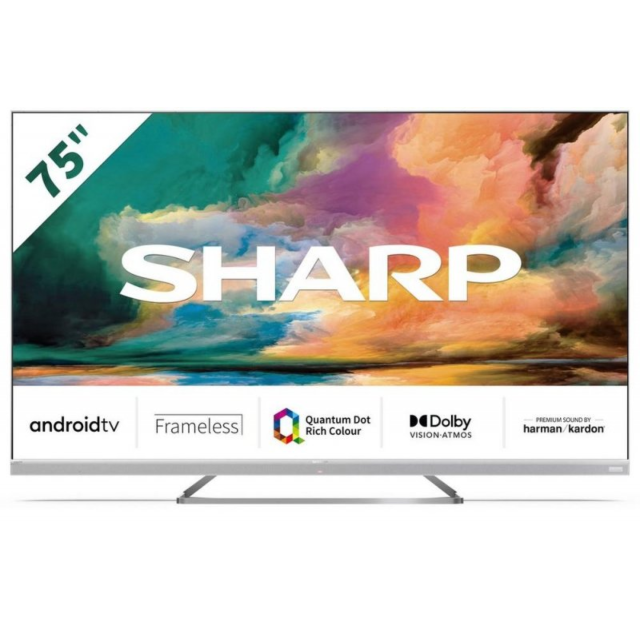 Sharp 4T-C75EQ4KM2AG 75inch 4K UHD Frameless Quantum Dot Android TV