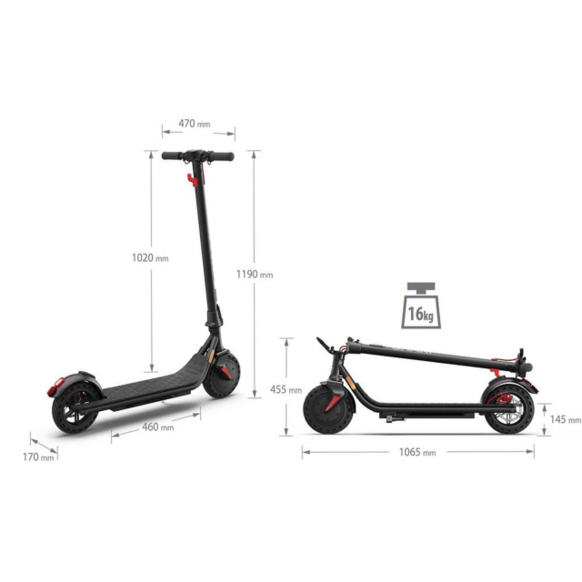 Sharp EM-KS1AEU-B E-Scooter with built in display and app control - Black