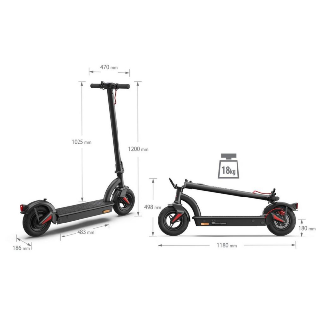 Sharp EM-KS2AEU-B E-Scooter with built in display and app control - Black