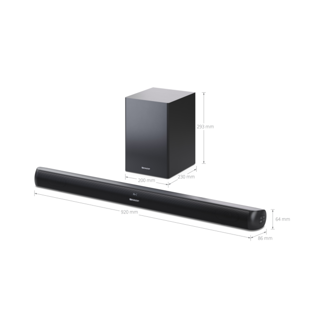 Sharp HT-SBW202 Wireless 2.1 ch Soundbar - Black