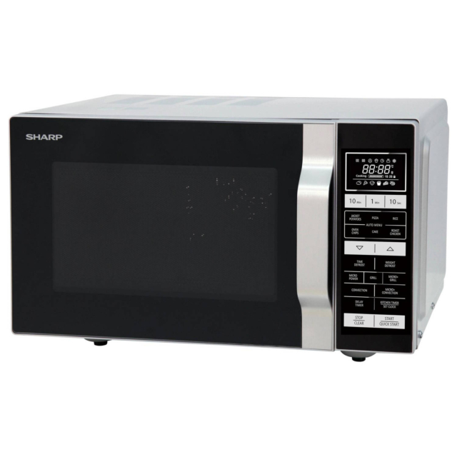 Sharp R860SLM 25L 900W Flatbed Combination Microwave Oven + Grill - Silver