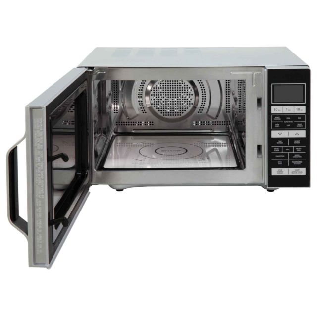 Sharp R860SLM 25L 900W Flatbed Combination Microwave Oven + Grill - Silver