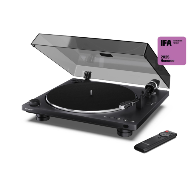 Sharp RP-TT100/CPSS30 RPTT100CPSS30 Pair of Wireless Bookshelf Speakers with Automatic Bluetooth Turntable
