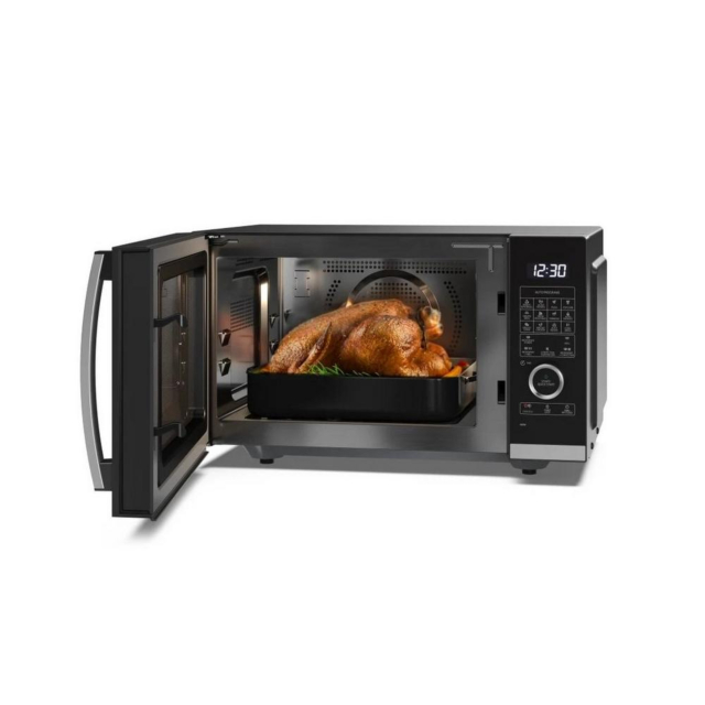 Sharp YC-QC254AU-B 25 Litres Flatbed Convection Oven Microwave with Grill - Black