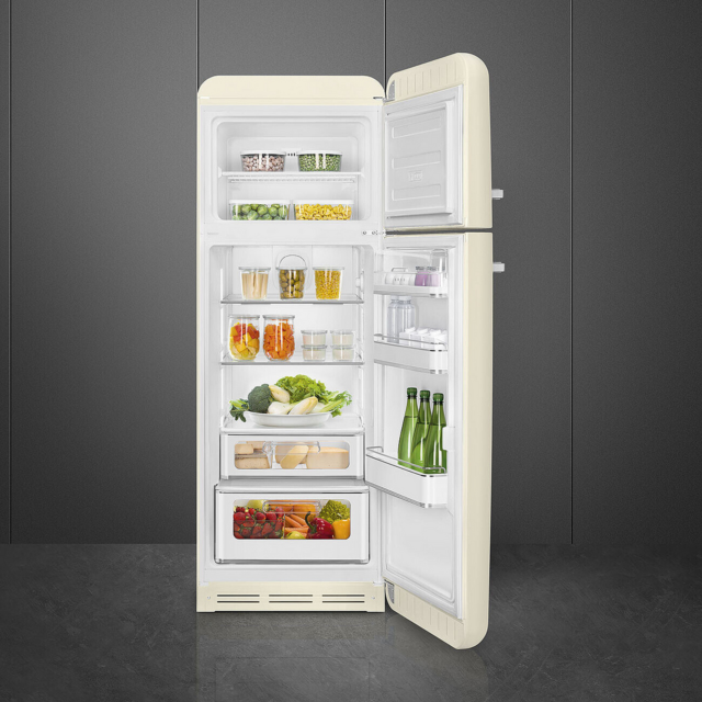 Smeg FAB30RCR6UK 60cm Cream Fridge Freezer 75/25
