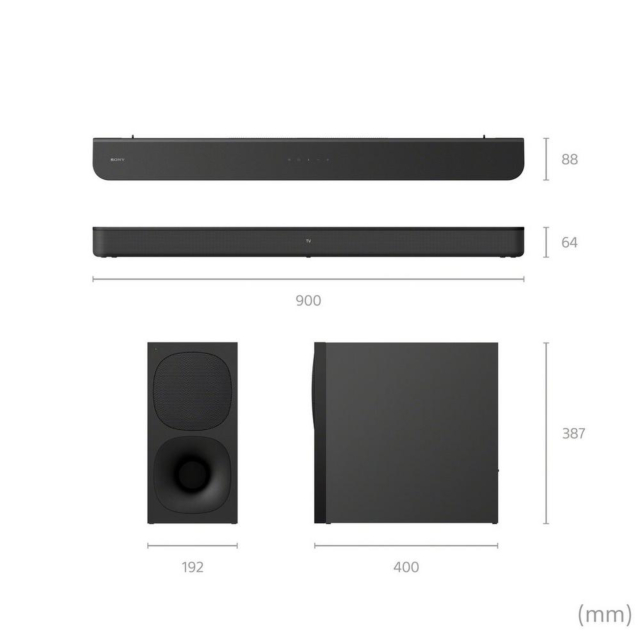 SONY HTSD40_CEK 2.1ch Dolby® Digital Soundbar + Subwoofer - Black