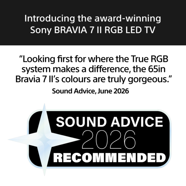 SONY K65XR75M2B.UKA 65inch Sony BRAVIA 7 II True RGB LED 4K Google TV with AI XR Processor - Black