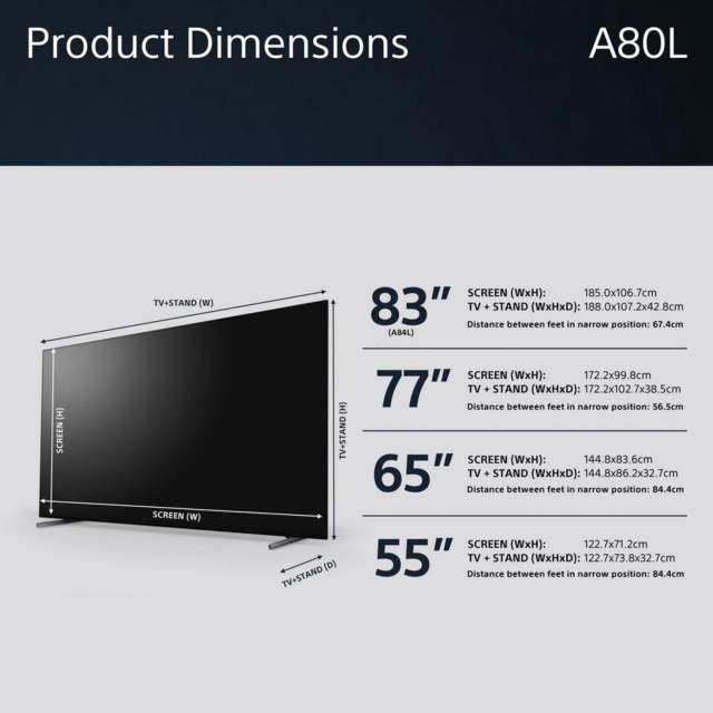 SONY XR77A80LU 77inch4K OLED Google Smart TV