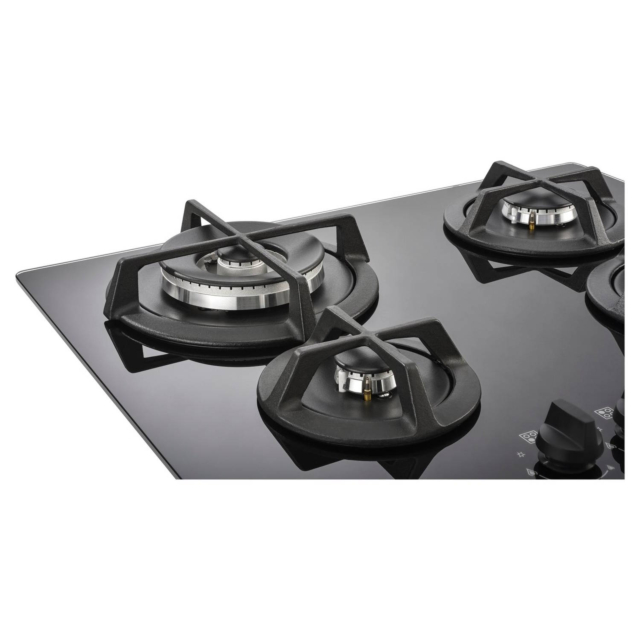 Stoves STGTG60C 4 Burner Gas Through Glass Hob in Black