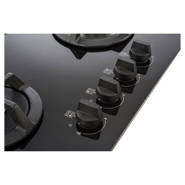 Stoves STGTG60C 4 Burner Gas Through Glass Hob in Black