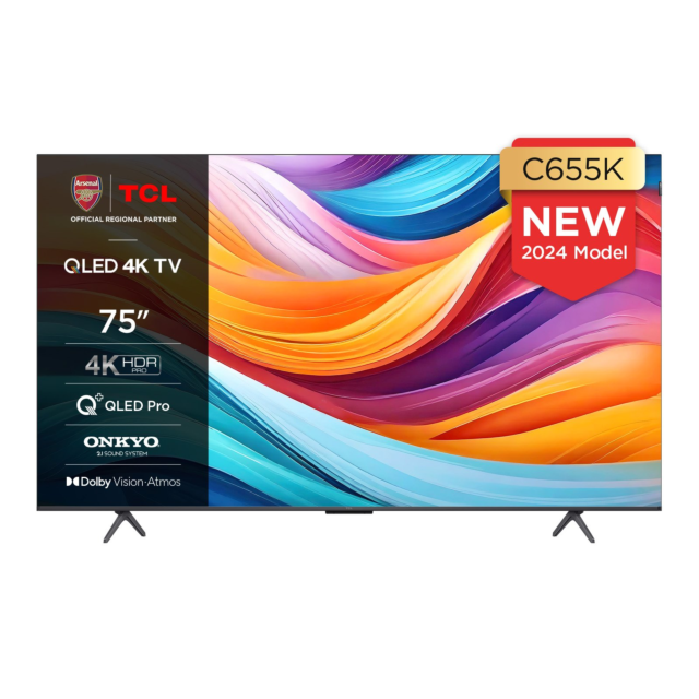 TCL 75C655K 75inch 4K QLED HDR Pro Android TV