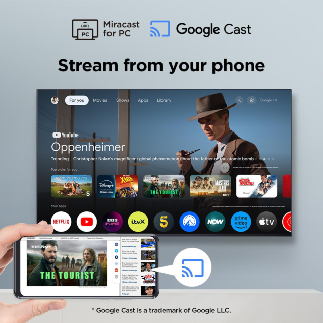 TCL 75P7K-UK 75inch 4K QLED Direct LED HDR Google TV