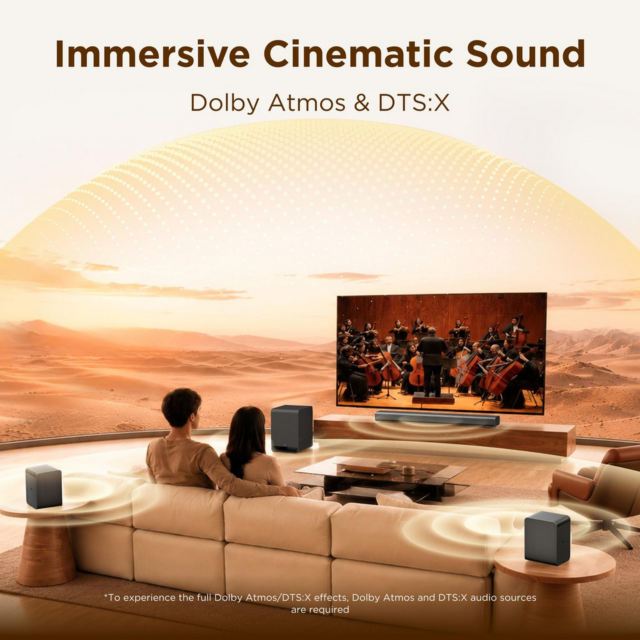 TCL S65K-UK 5.1Ch Dolby Atmos Soundbar with Subwoofer